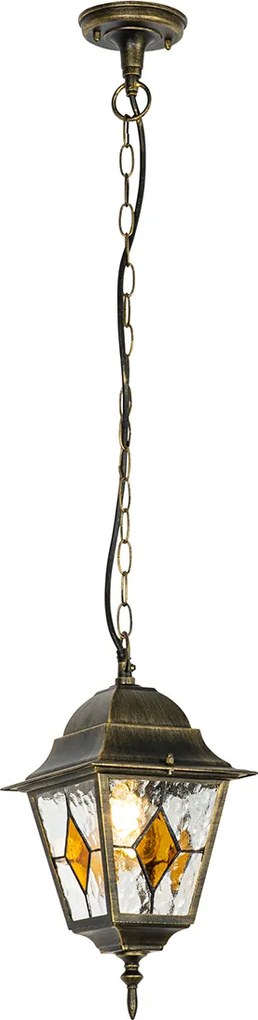 Wisząca lampa zewnętrzna w stylu vintage, złoto antyczne - Antigua