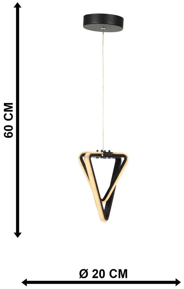 Czarna metalowa lampa wisząca LED ø 20 cm Baris – Squid Lighting