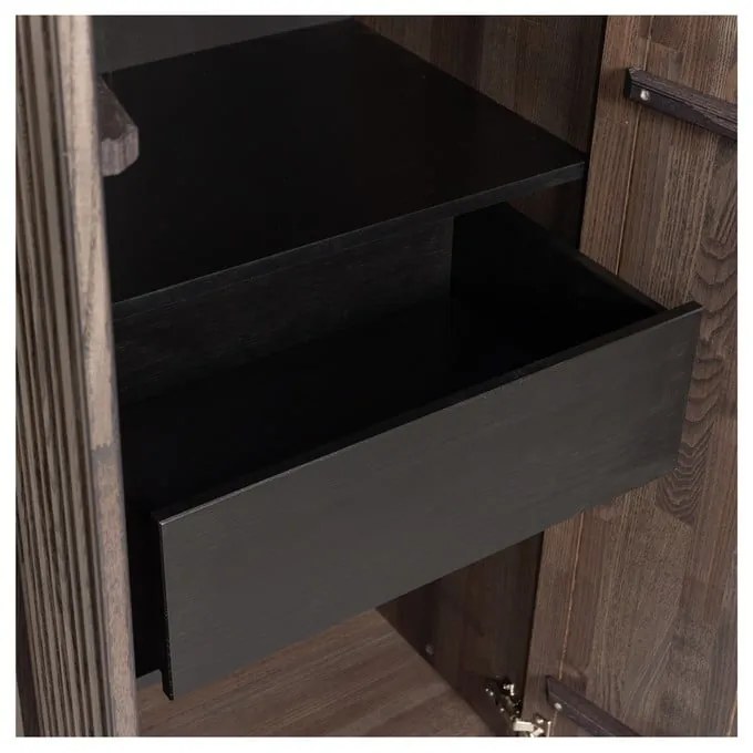 Brązowa szafa w dekorze jesionu 60x210x42 cm Gravure – WOOOD