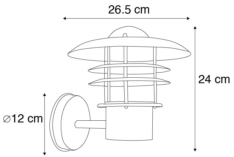 Zewnętrzna lampa ścienna w stylu vintage miedziana IP44 - Prato
