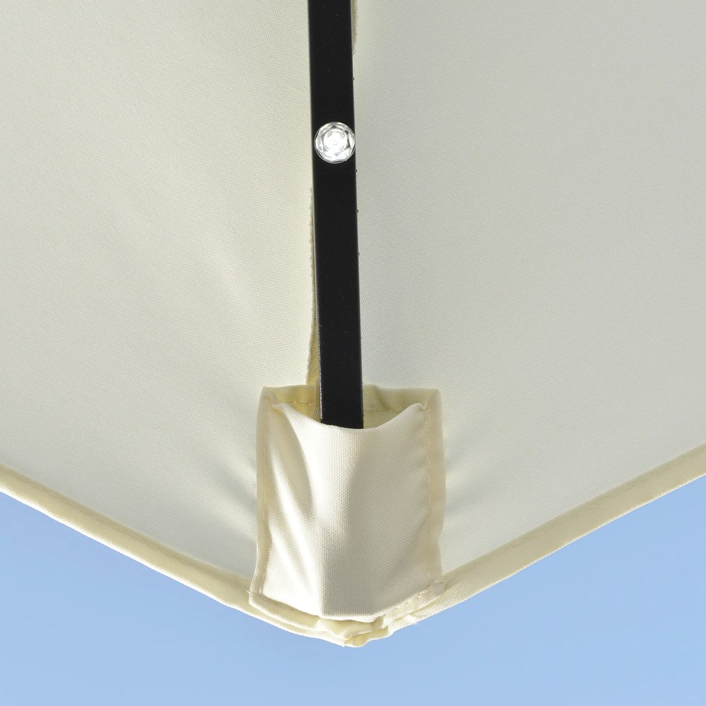 Outsunny Parasol, 270 x 240 cm pół parasol, parasol balkonowy z LED do ogrodu