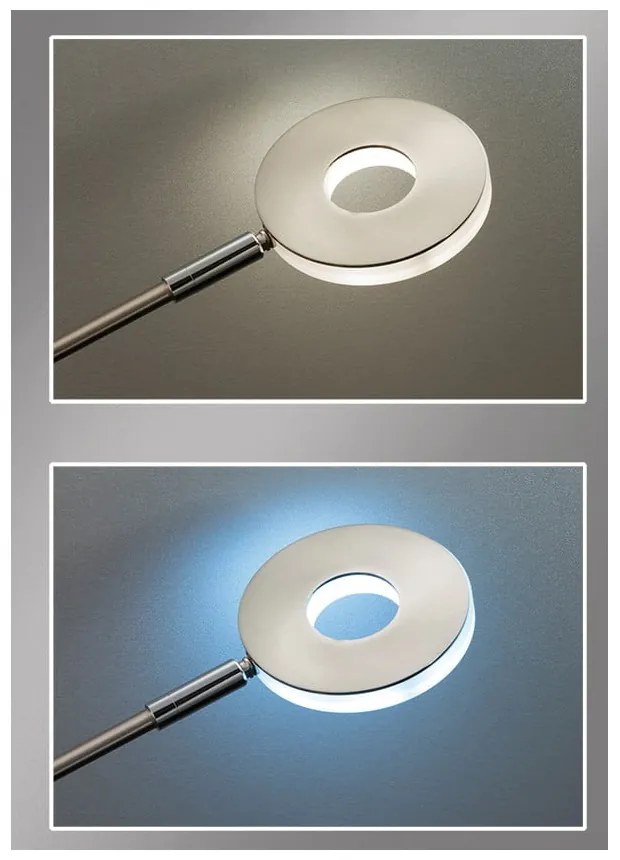 Lampa stojąca LED ze ściemniaczem w kolorze srebra (wysokość 180 cm) Dent – Fischer & Honsel