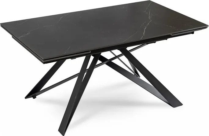 Stół Rozkładany Prostokątny MAXIME 160-240 cm Ceramiczny Czarny Marmur do Jadalni Loft