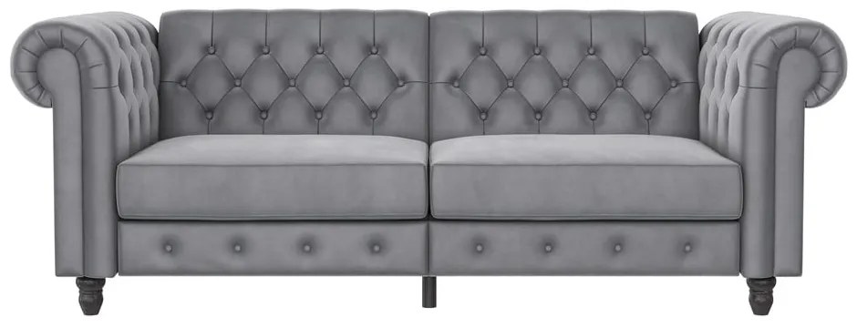 Jasnoszara aksamitna sofa 236 cm Felix – Støraa