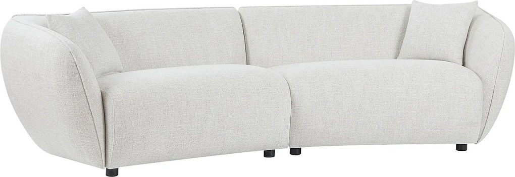 Kanapa 4-osobowa z beżowej tkaniny melanżowej LUCAMO