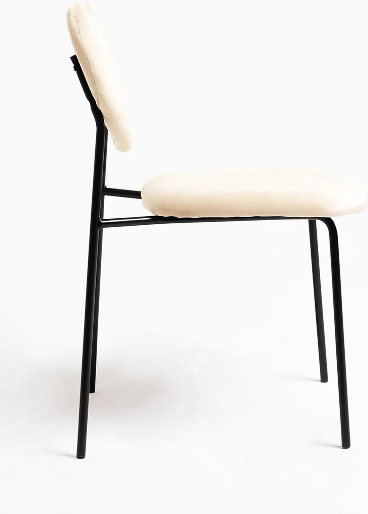 Zestaw 4 Krzese Cora Black Aksamitne