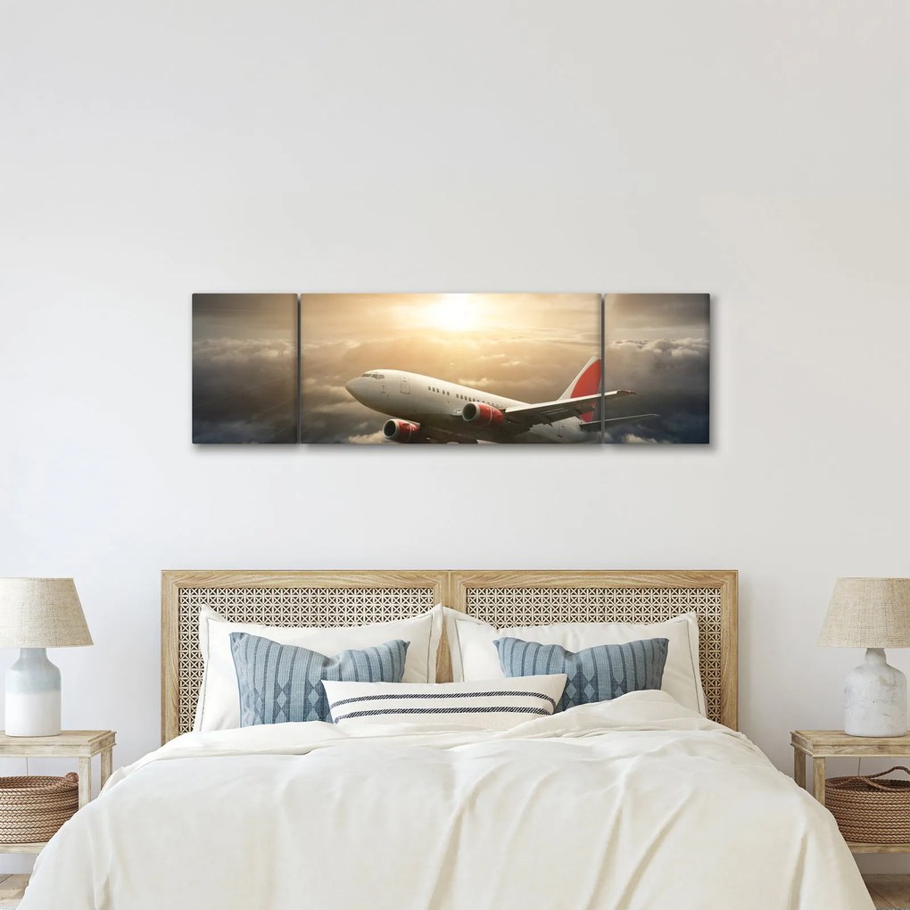 Obraz - Samolot w chmurach (170x50 cm)