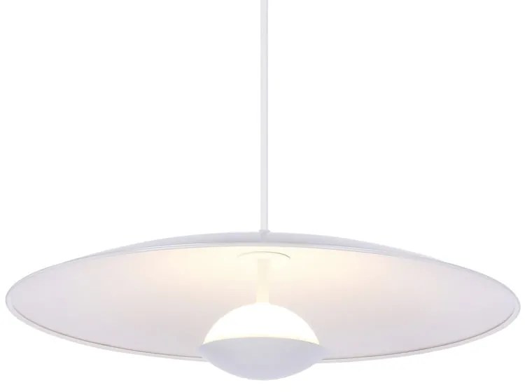 Biała lampa wisząca LED z metalowym kloszem Lund – Candellux Lighting
