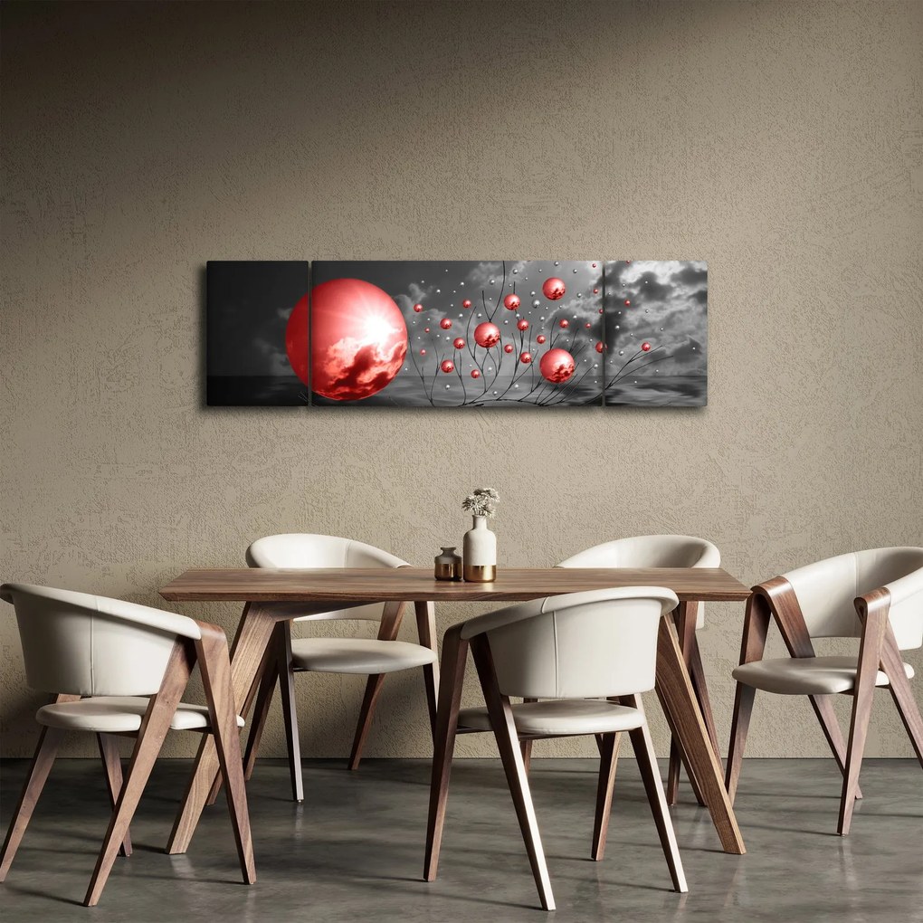 Obraz czerwonych kul (170x50 cm)