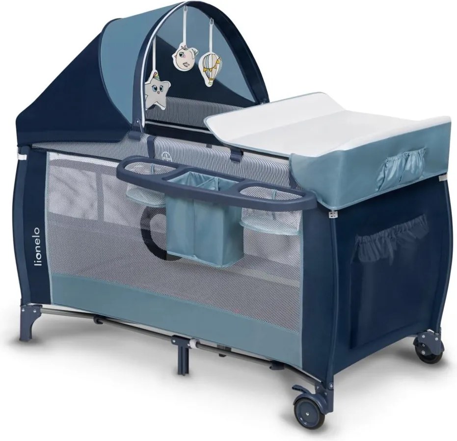 Lionelo - Łóżeczko turystyczne SVEN PLUS niebieskie