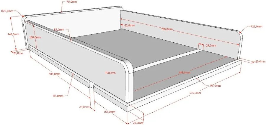 Biały przewijak z litego drewna bukowego Forrest – Vipack