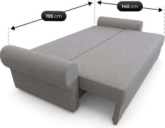Sofa z Funkcją Spania RELON Szara Nowoczesna