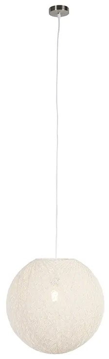 Rustykalna lampa wisząca biała 45 cm - Corda Nowoczesny Oswietlenie wewnetrzne