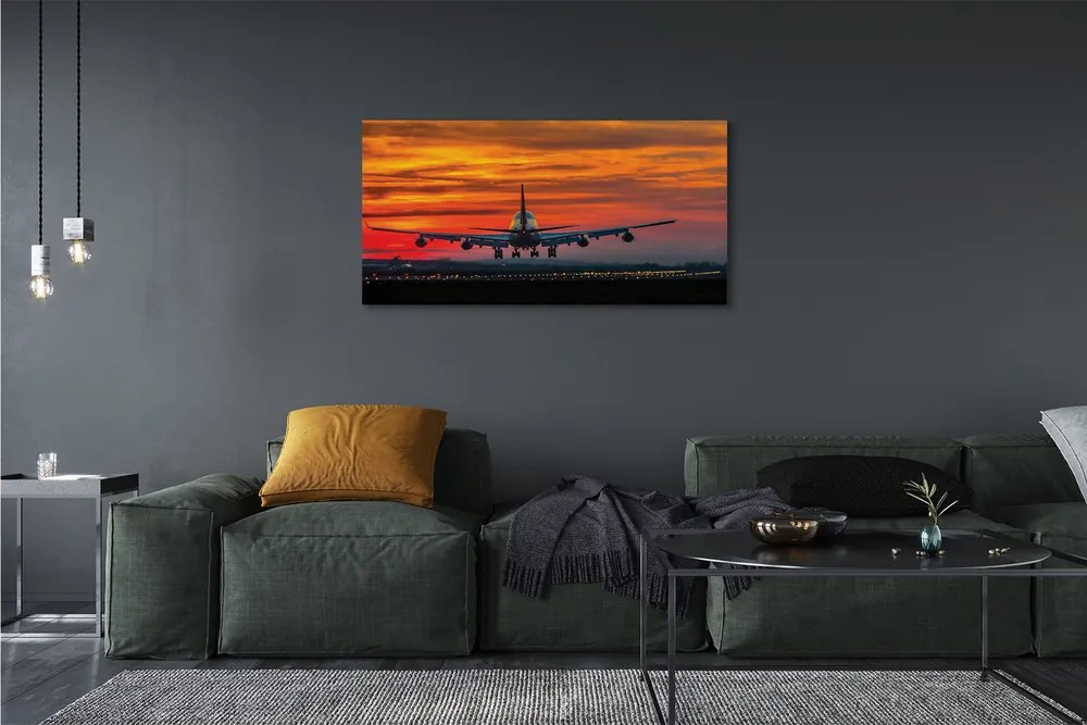 Zdjęcie na płótnie Lot o Zachodzie Słońca