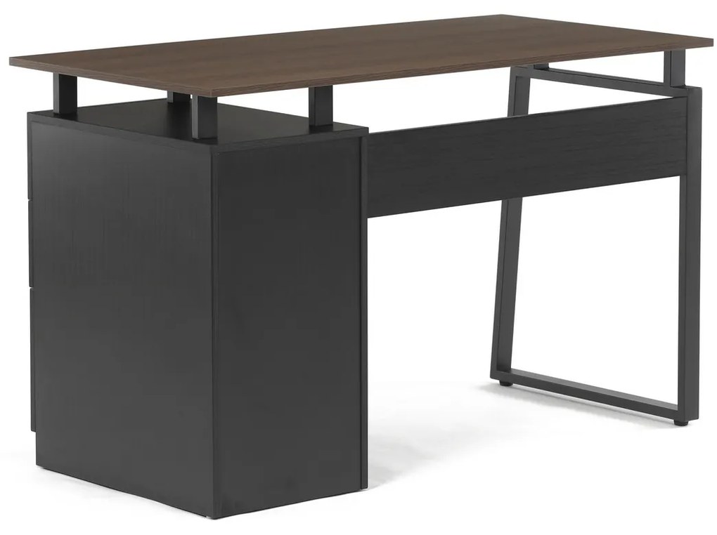 Biurko 3218 OAK, czarne i dębowe