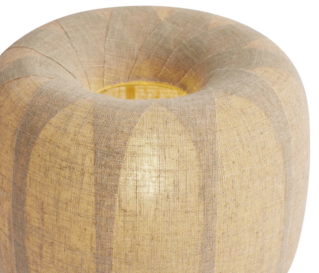 Lampa stołowa Japandi czarna z beżowym lnianym abażurem 27 cm - NamiJapandi Oswietlenie wewnetrzne