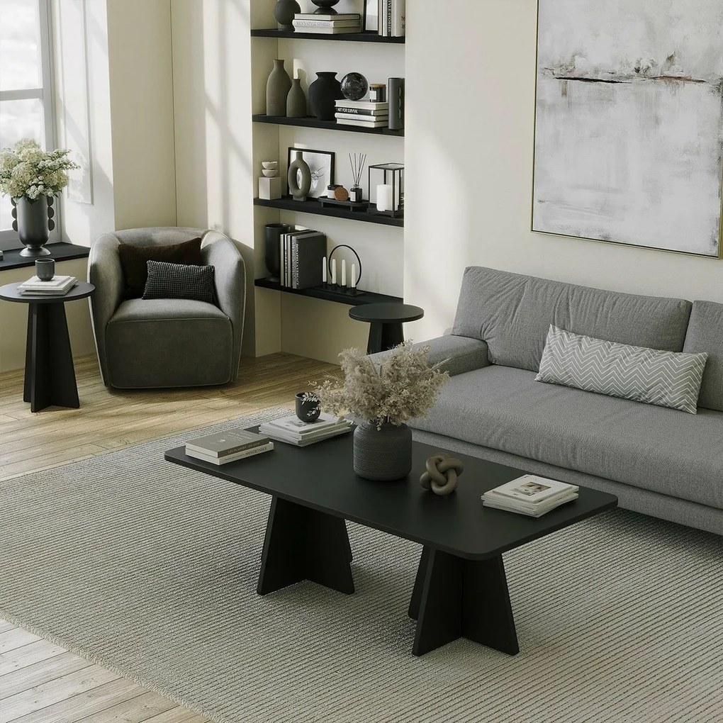 Stolik konferencyjny Double Mushroom Black