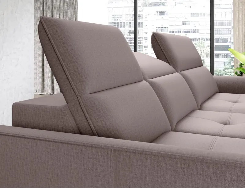 Narożnik MURILLO S Mini z elektryczną regulacją siedziska Prawostronny w tkaninie VOGUE 04 WERSAL