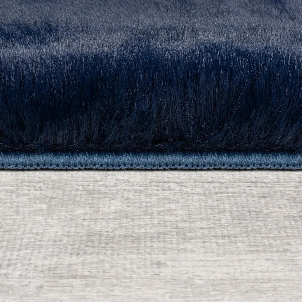 Ciemnoniebieska syntetyczna skóra 200x290 cm Ivy Luxury Fur – Flair Rugs