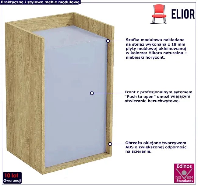 Szafka modułowa 83cm hikora + niebieski horyzont - Afilia 9X