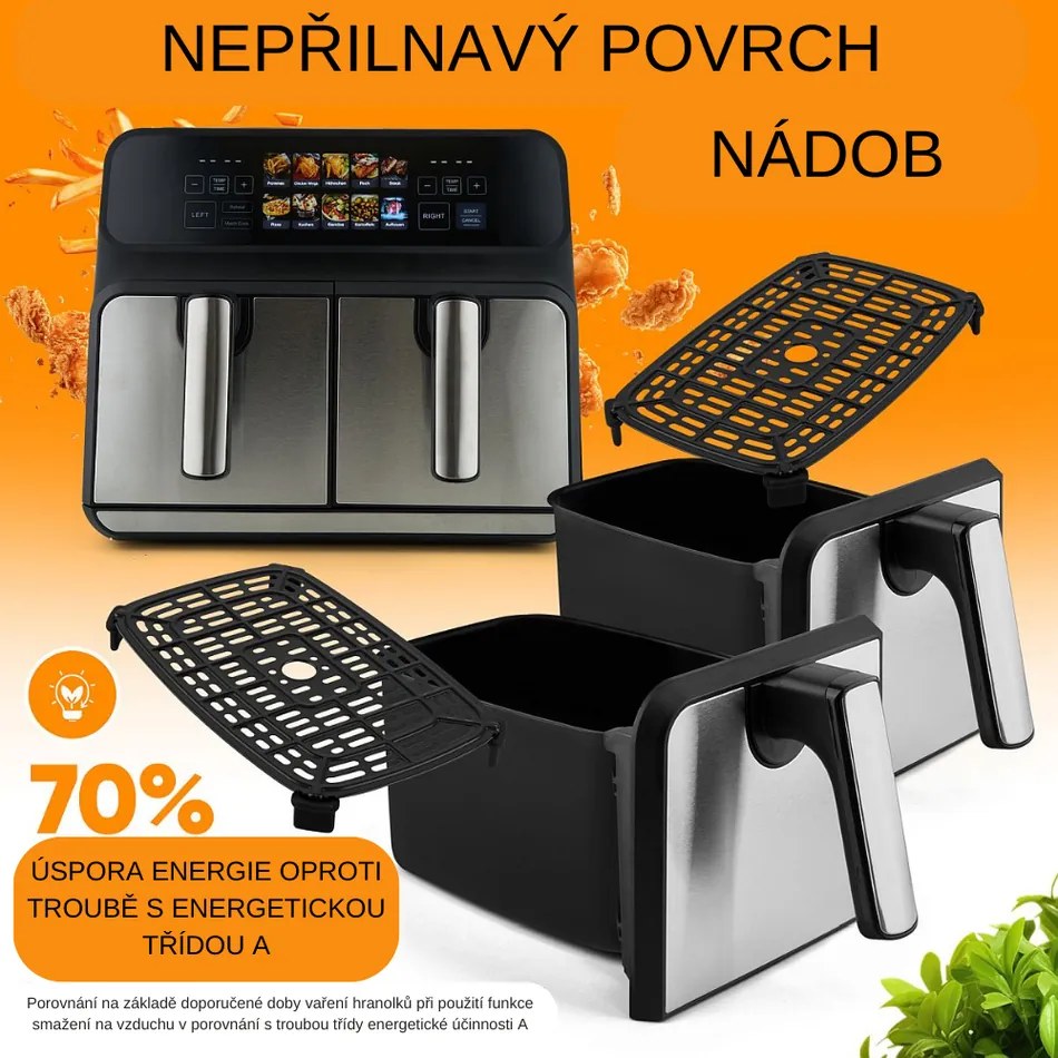 ProfiCook FR 1287 H podwójna frytkownicakonwekcyjna, 8 l