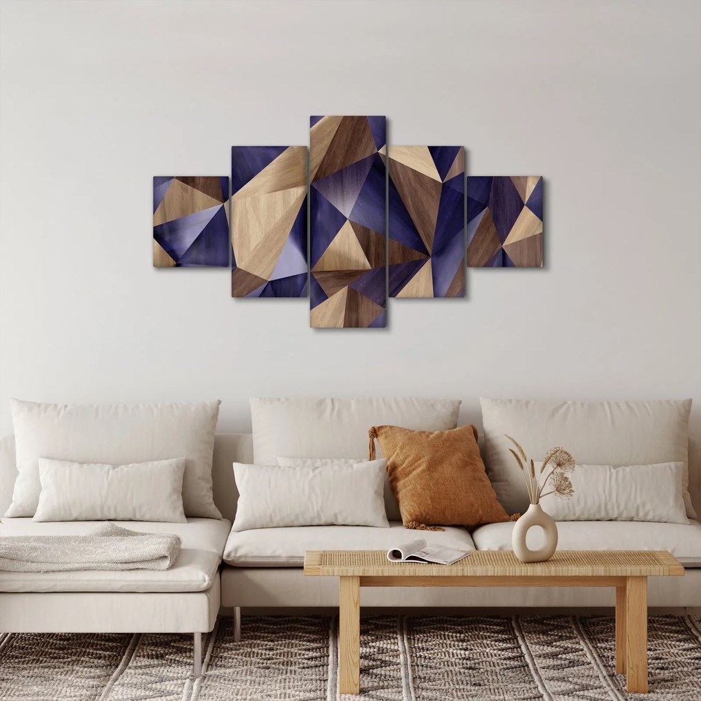 Obraz - 3D drewniane trójkąty (125x70 cm)