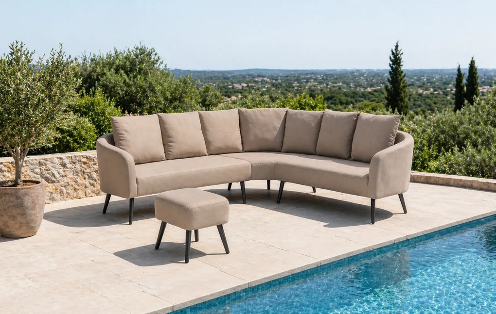 Doppler Narożna sofa Deluxe Lika-Tex z pufem