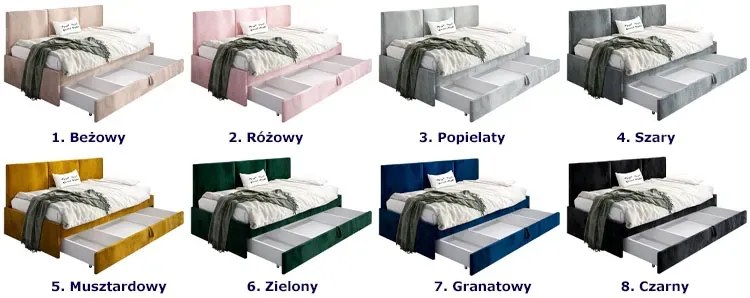 Popielata sofa z szufladą na pościel Sorento 6X Fenol 3X