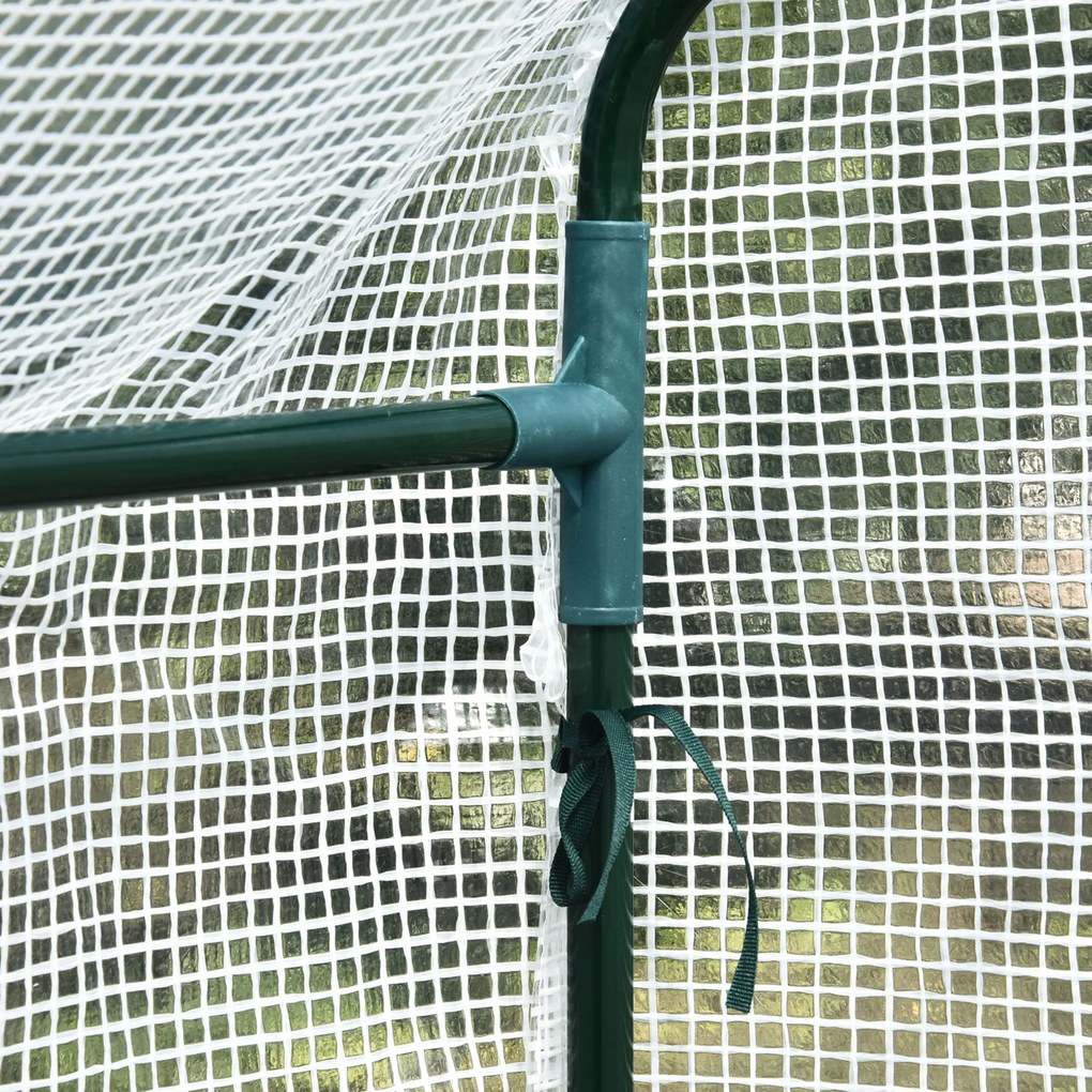 Outsunny Szklarnia Foliowa Wchodzona 4 Półki Stal PE Zielona 120x186x190cm | Aosom PL