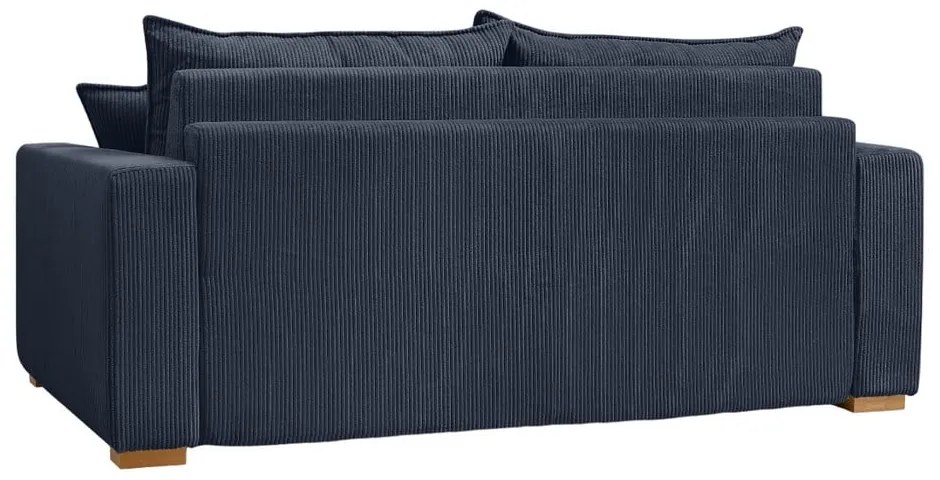 Ciemnoniebieska sztruksowa rozkładana sofa 225 cm Augustin – Bobochic Paris