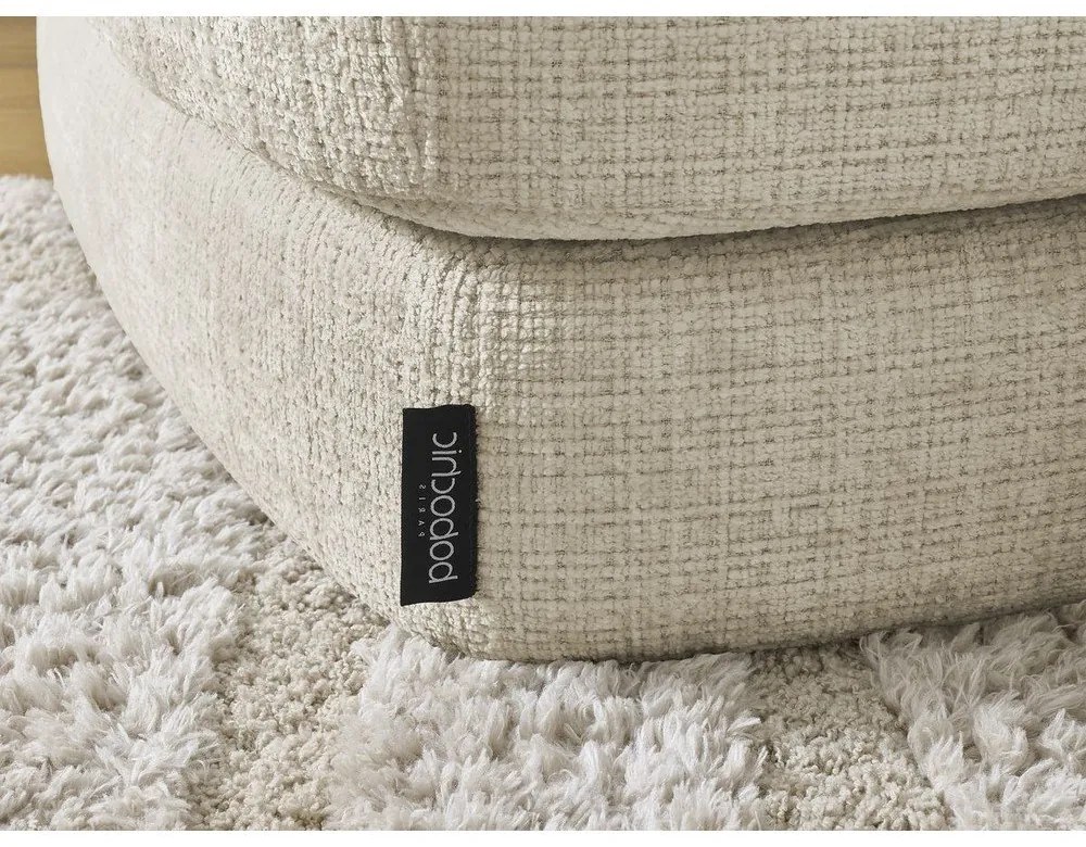 Beżowy narożnik z tkaniny szenilowej (lewostronny/z szezlongiem) Leonore – Bobochic Paris