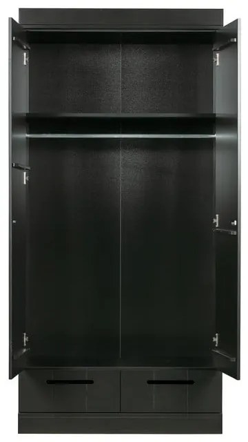 Czarna szafa z konstrukcją z drewna sosnowego WOOOD Connect, szer. 94 cm