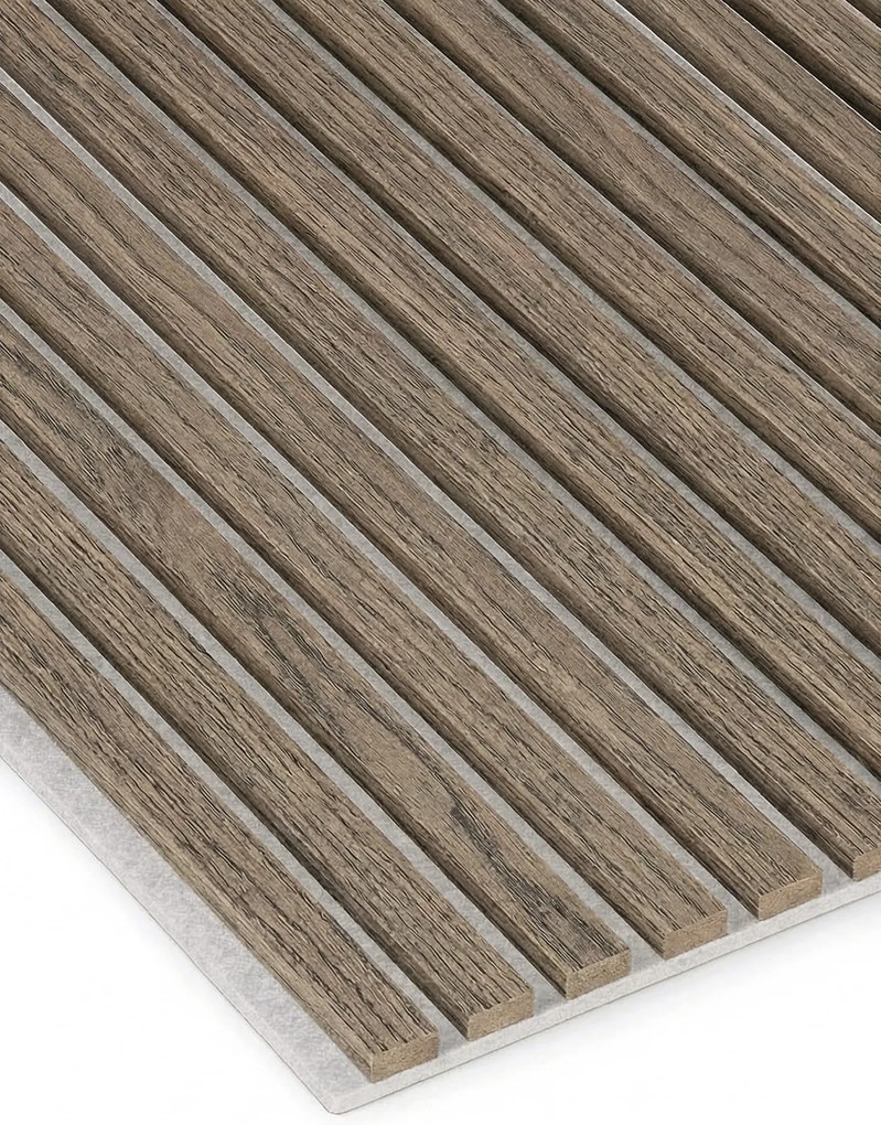 Drewniany panel akustyczny, 2400 x 600 mm, B2BP005, dąb bejcowany