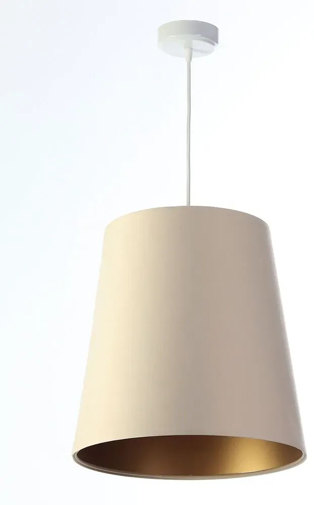 Kremowo-złota elegancka lampa wisząca glamour - S405-Arva