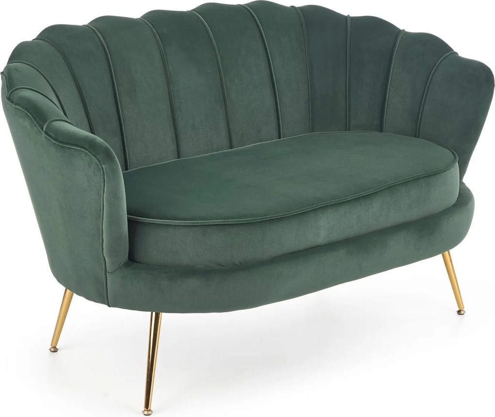 Tapicerowana sofa z oparciem w kształcie muszli Amorinito XL