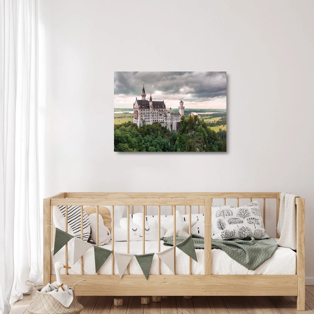 Obraz na szkle - Zamek na skałach (70x50 cm)