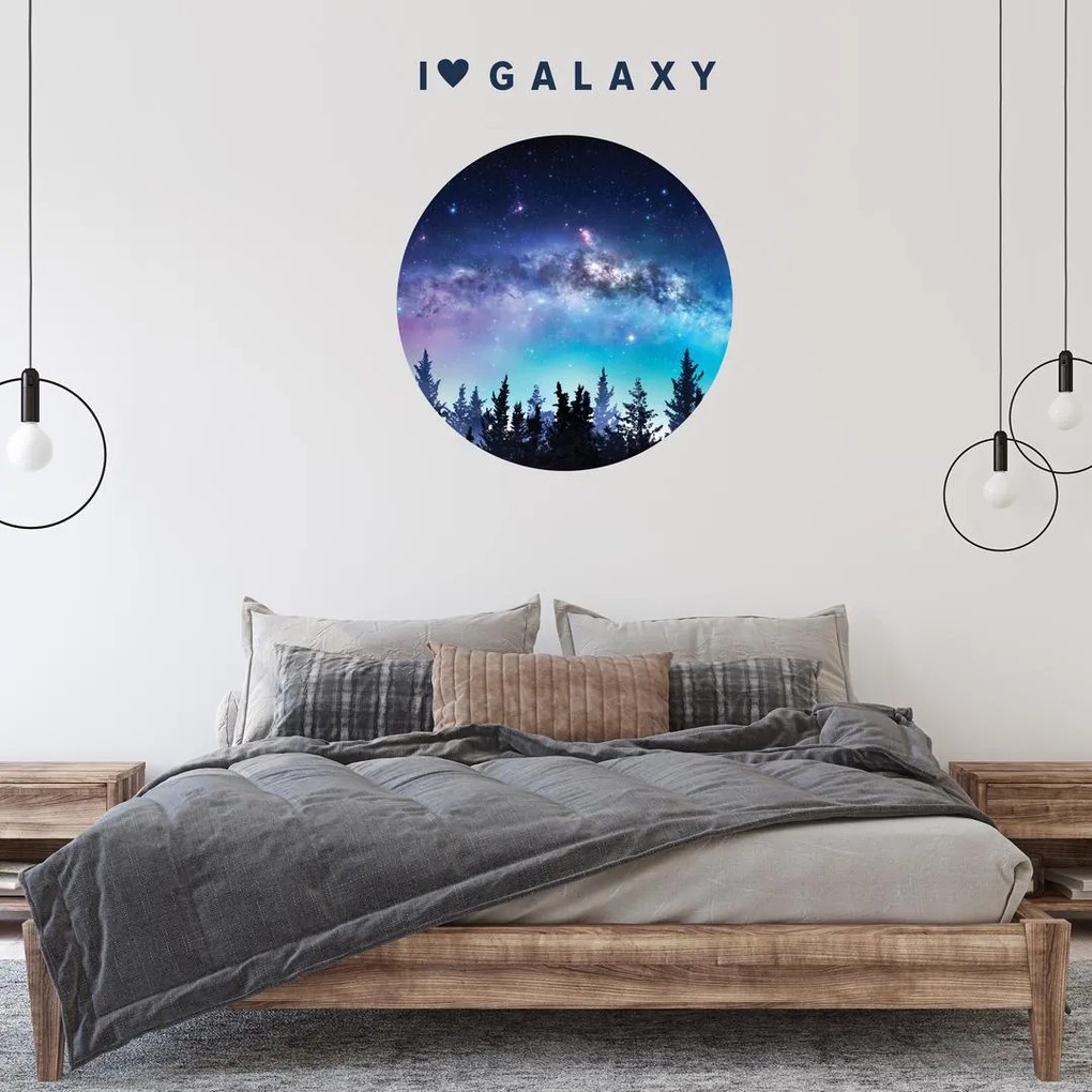 Naklejki na ścianę - Galaktyka z napisem