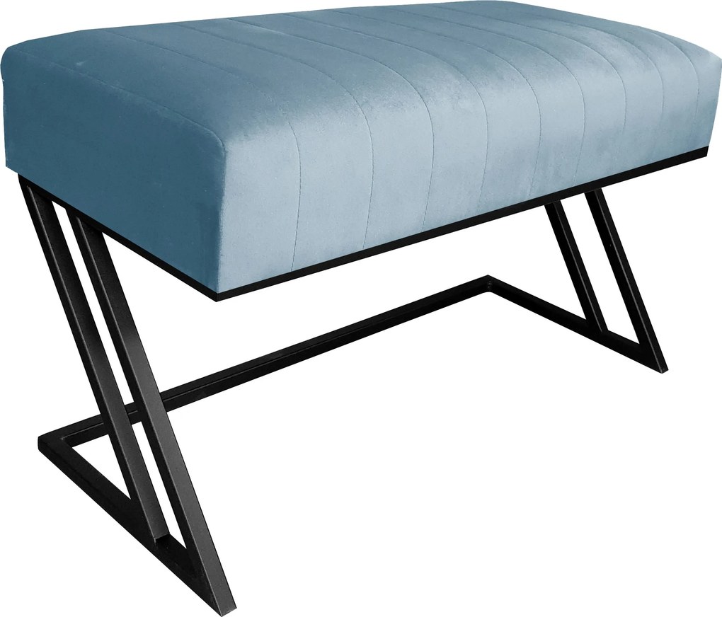 Ławka ZETA tkanina Welur loft ławka metal : Kolor Stelaża - Czarny , Kolor tkaniny - VELVET - BL06, Typ tkaniny - Velvet