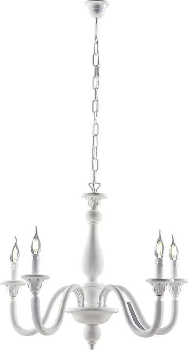 Żyrandol Lucca Shabby White Wooden 5 Lights 116 Ø62 BL271-5-BCO