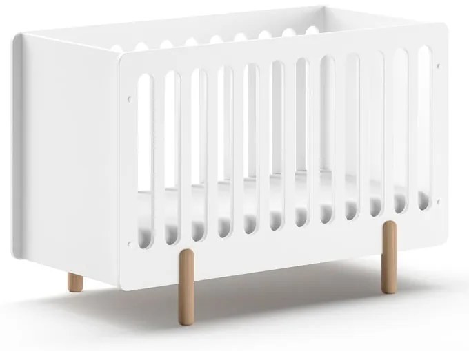 Białe łóżeczko z litego drewna sosnowego 60x120 cm SMILE – Vipack