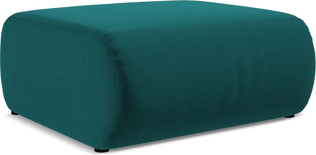 Pufa - z tkaniny welwetowej - morski - EKAHI