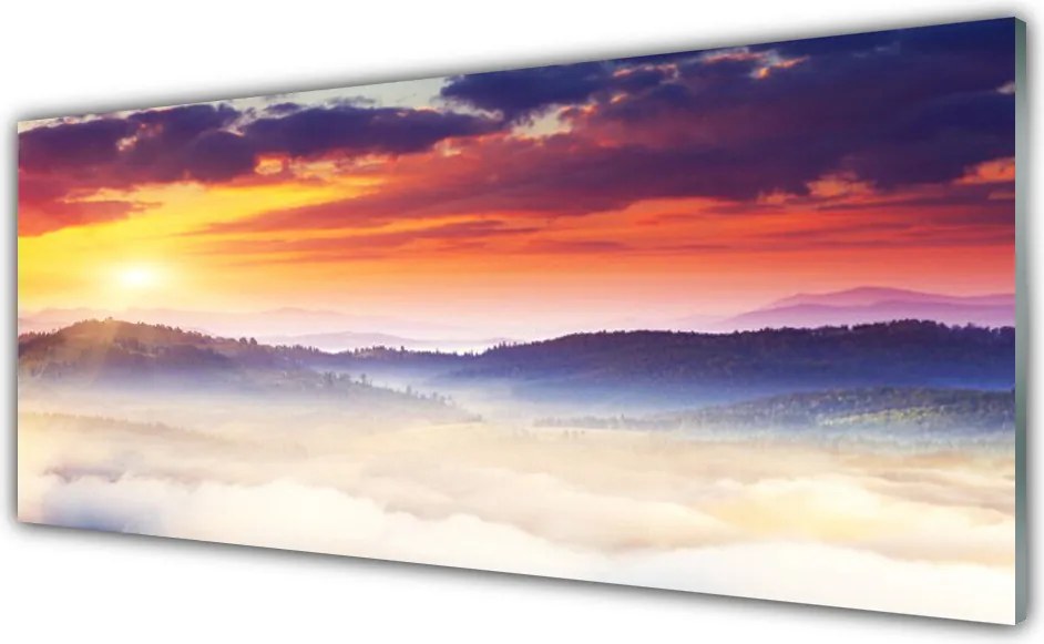 Panel Szklany Górski Szczyt W Blasku Słońca