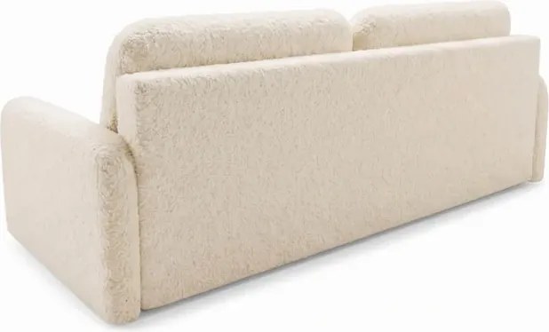 Sofa DUO Rozkładana Dwuosobowa Beżowa Boucle Japandi