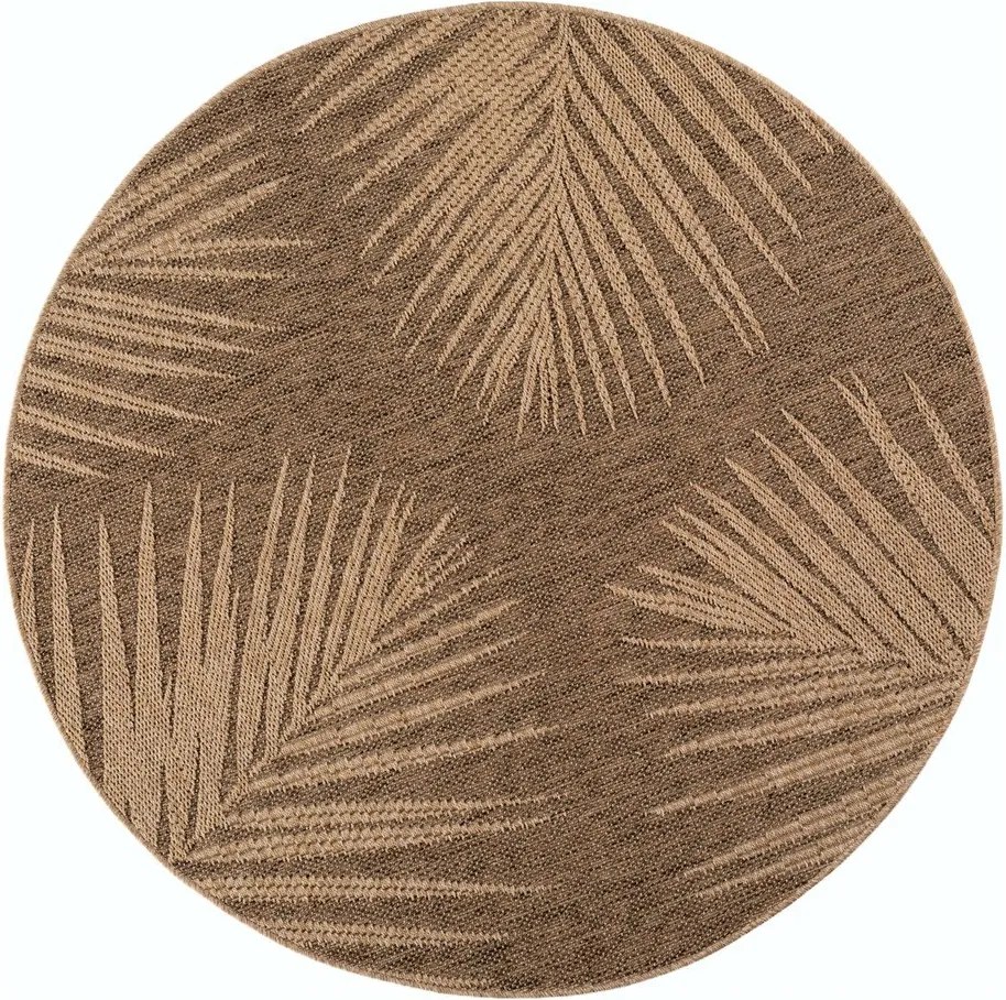 Brązowy okrągły dywan odpowiedni na zewnątrz ø 160 cm Timber 1403 – Ayyildiz Carpets