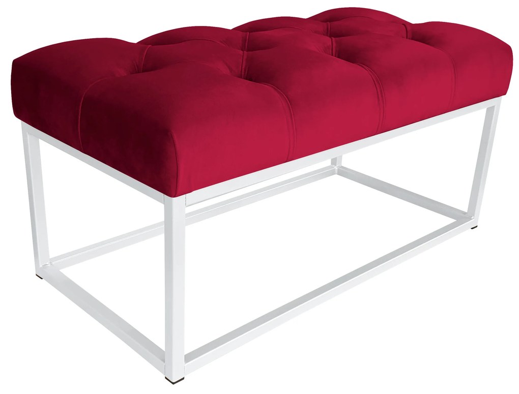 Ławka CHESTERFIELD LOFT podstawa biała pufa podnóżek MG31