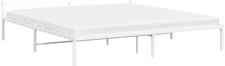 Białe metalowe łóżko małżeńskie 180x200 cm - Laxo