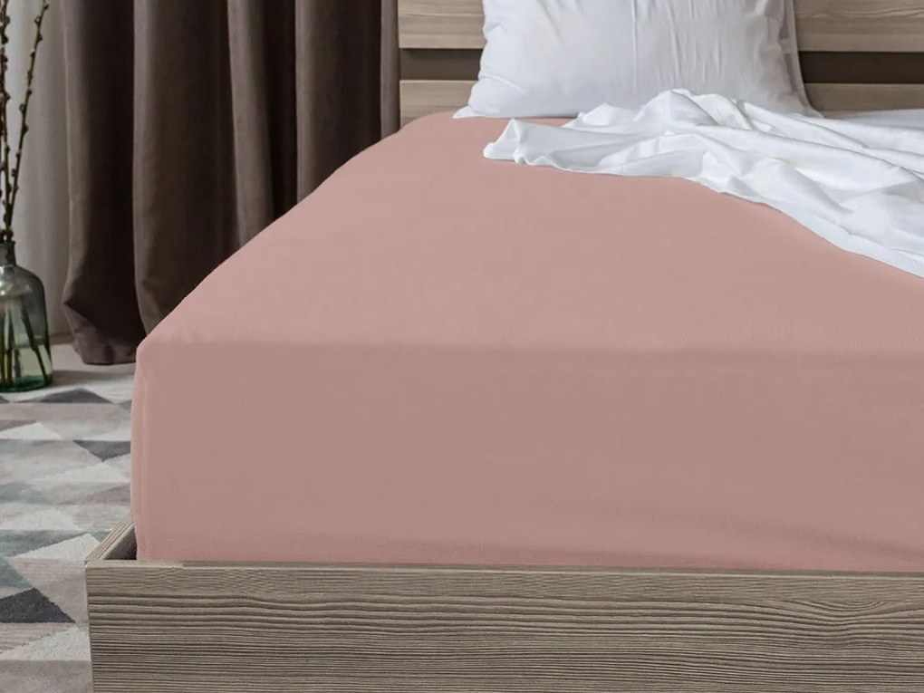 PrzytulneMieszkanie.pl Prześcieradło Jersey jasnoróżowe 200 x 220 cm
