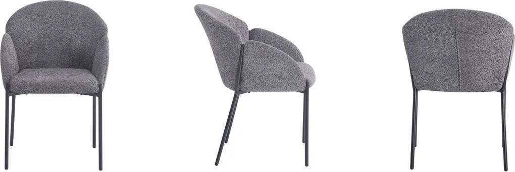Krzesło do jadalni K26-FX, tkanina bouclé