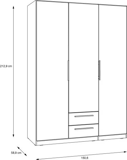 Trzydrzwiowa szafa z lustrem i szufladami Cadixo 83 dąb Artisan