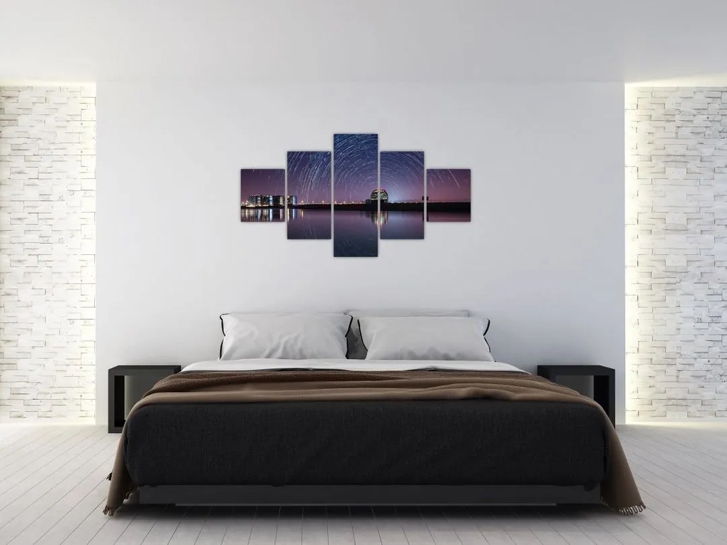 Obraz nocnego nieba z gwiazdami (125x70 cm)